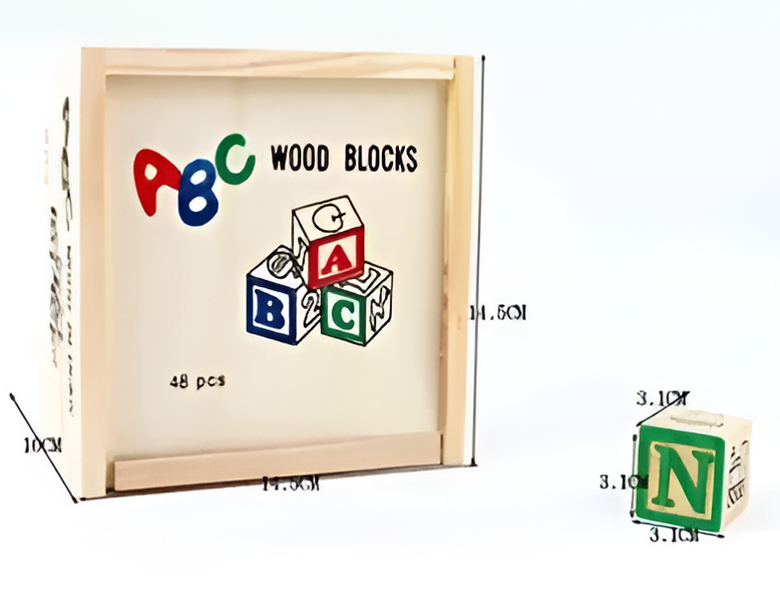 Montessoridays™ Wooden ABC Building Blocks — play and product details