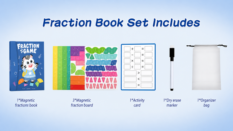 Juego de matemáticas de círculos y fichas magnéticas de fracciones Montessoridays™ — detalles del producto 4