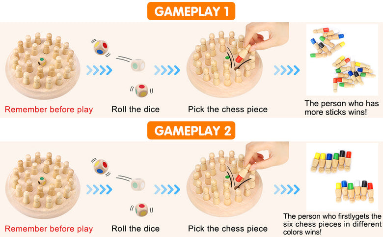 Montessoridays™ 木製カラーメモリーチェス — 遊び方と製品詳細