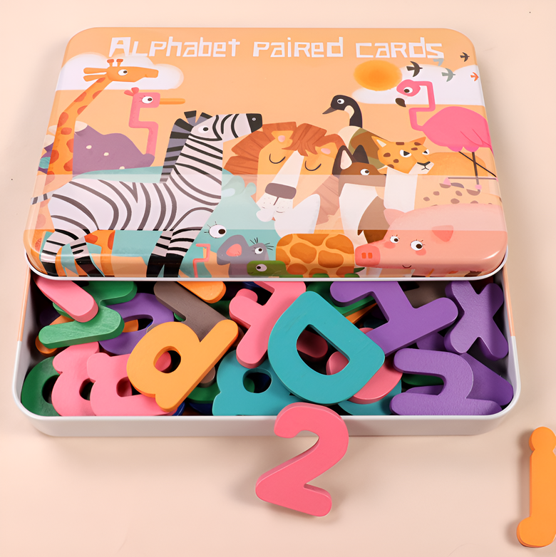 Montessoridays™ Alphabet & Number Wooden Flash Cards — play and product details