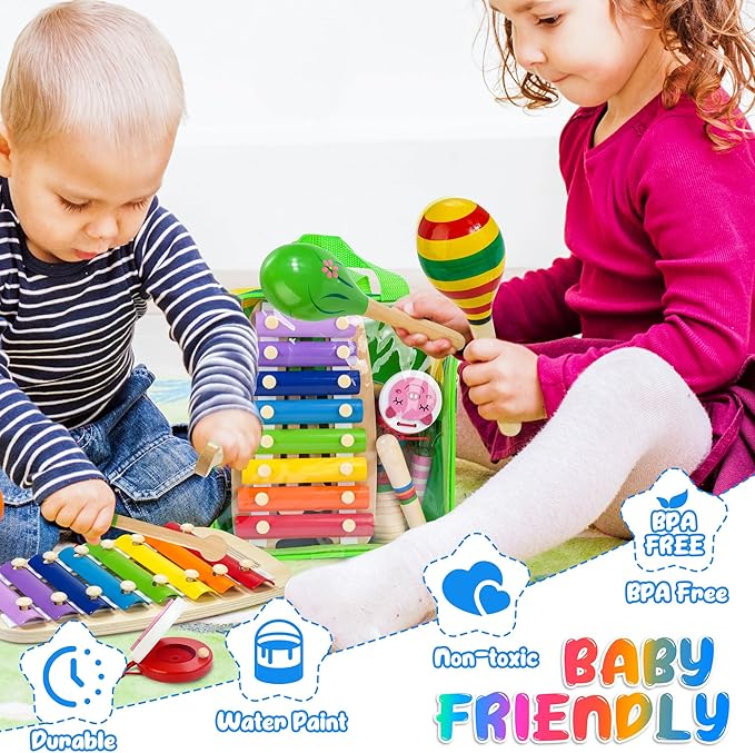 Instrumentos musicales de madera Montessoridays™ para niños pequeños — detalles del juego y del producto