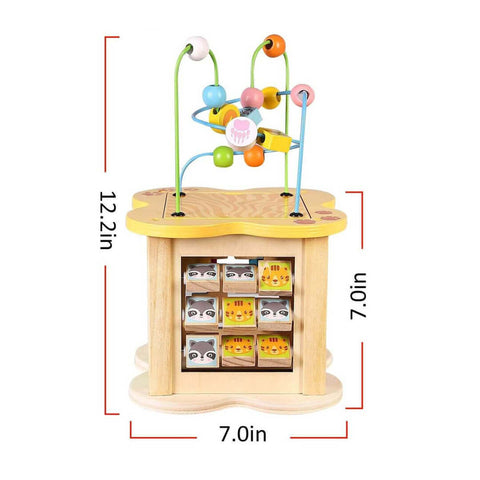 Montessoridays™ 6-in-1 Wooden Activity Cube — play and product details