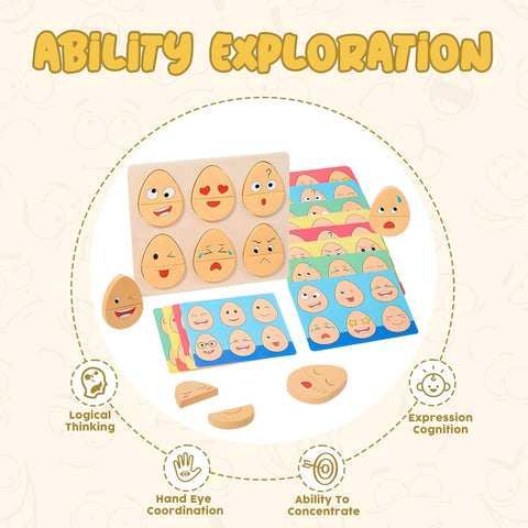 Montessoridays™ Wooden Expression Eggs — play and product details