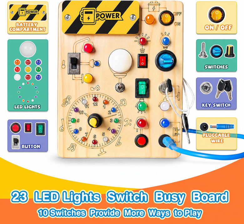 Montessoridays™ Switch & Light Activity Board — product details 1