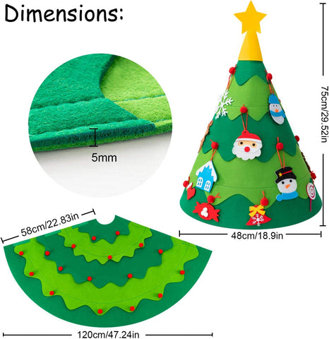 Montessoridays™ Árbol de Navidad de fieltro 3D DIY — detalles de juego y producto