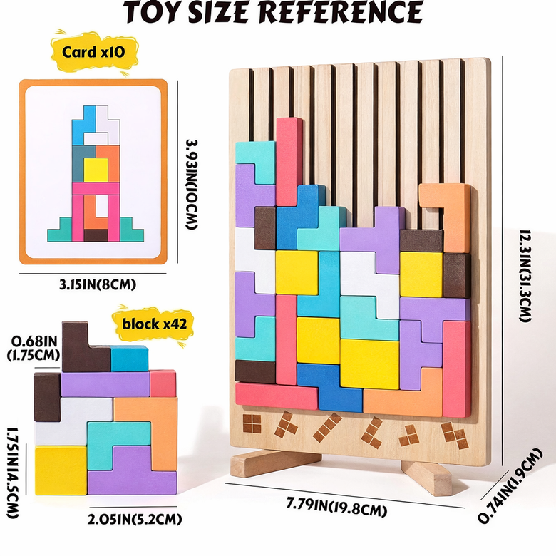 Montessoridays™ 3D Tangram Puzzle Blocks — product details 3
