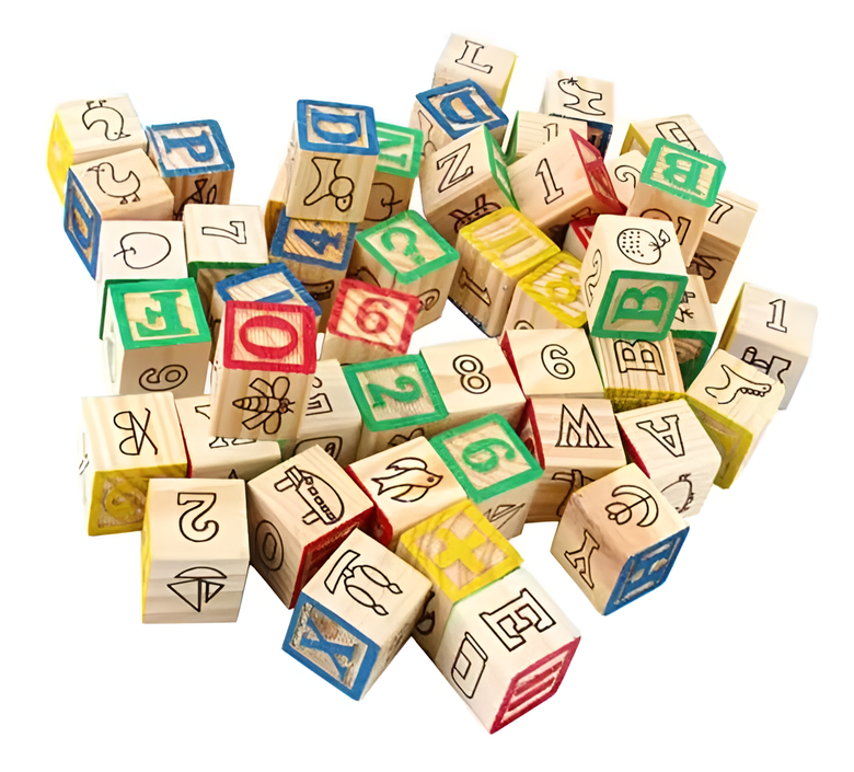 Montessoridays™ Wooden ABC Building Blocks — play and product details