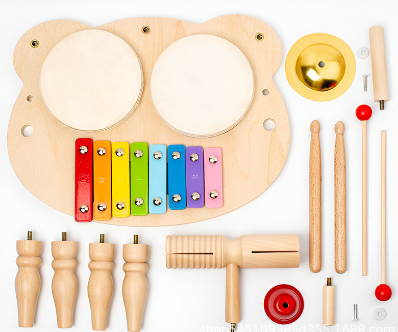Montessoridays™ 木製ドラム&ミュージックテーブル — 遊び方と製品詳細