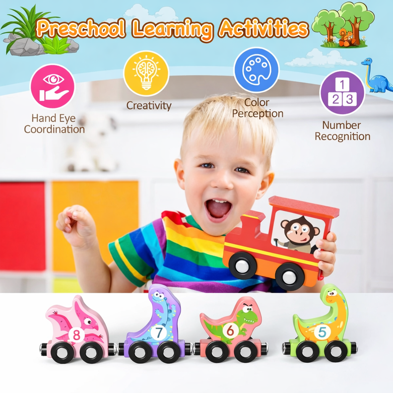 Montessoridays™ Wooden Dinosaur Train — play and product details