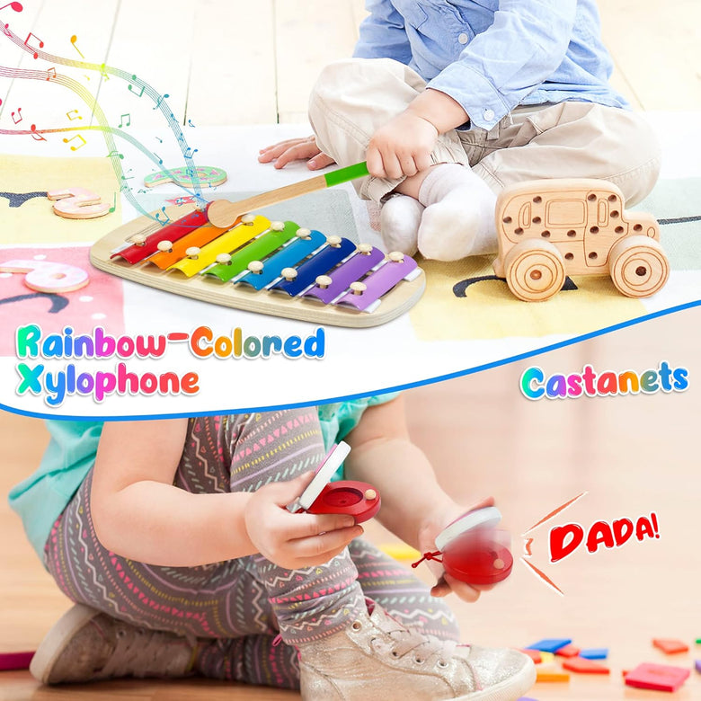 Instrumentos musicales de madera Montessoridays™ para niños pequeños — detalles del juego y del producto