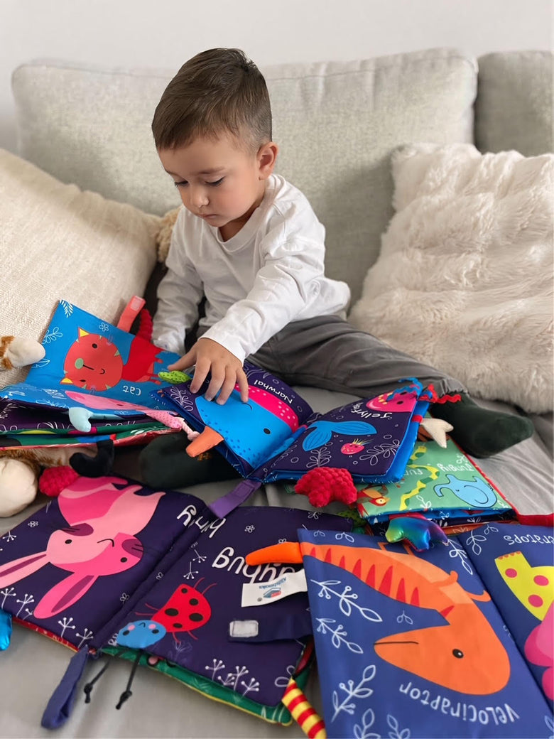 Montessoridays™ 3D Animal Tails Cloth Book — play and product details