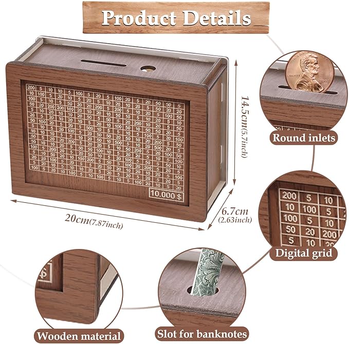 Caja de ahorros de madera Montessoridays™ — detalles del producto 2