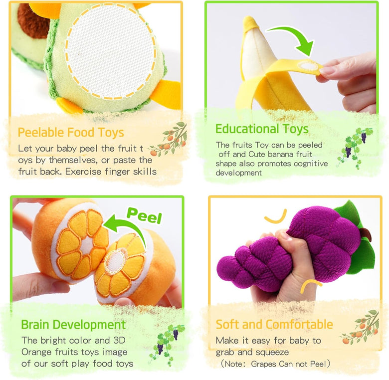 Montessoridays™ Fruit Basket Plush Toy Set — play and product details