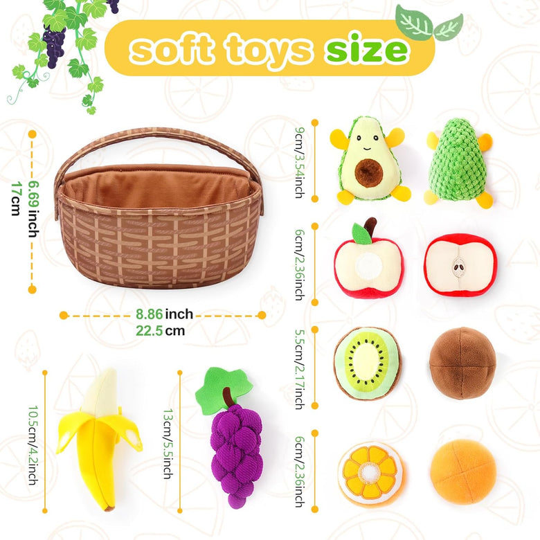 Montessoridays™ Fruit Basket Plush Toy Set — play and product details