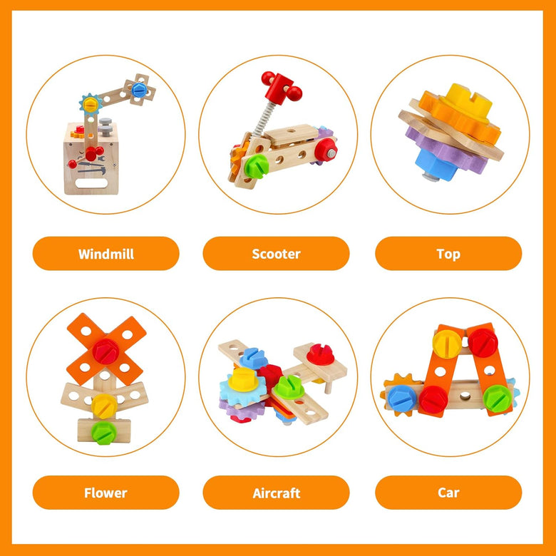 Montessoridays™ Wooden Construction Tools · 30 Pieces — play and product details