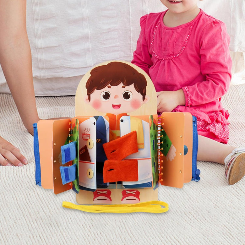 Montessoridays™ Dress-Up Skills Busy Board — play and product details