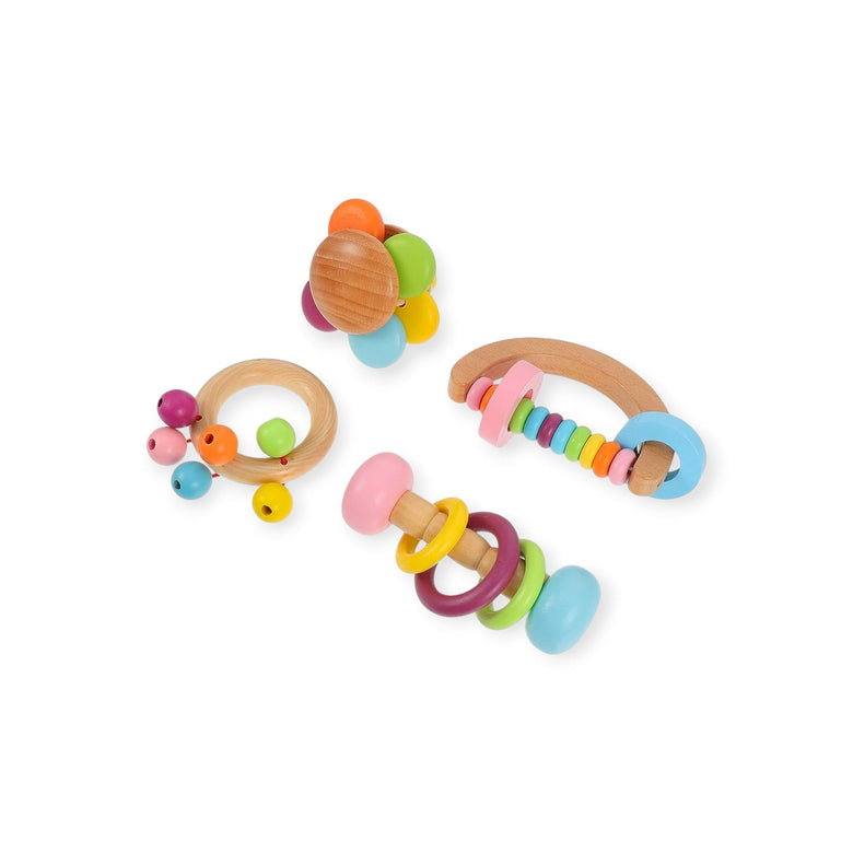 Montessoridays™ Wooden Rattles · 4 Pack — play and product details