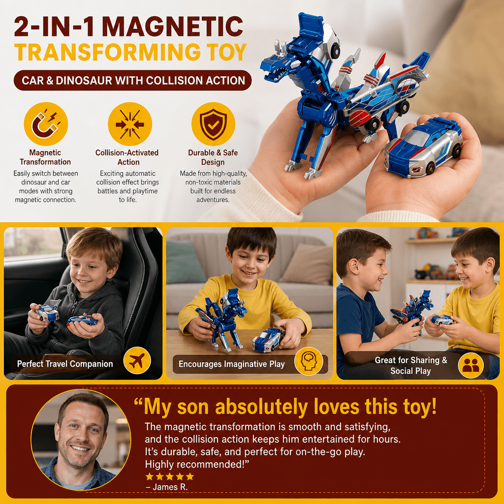 Montessoridays™ Magnetic Transforming Car Set