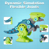 Dinosaur building toy with movable joints shown in close-up