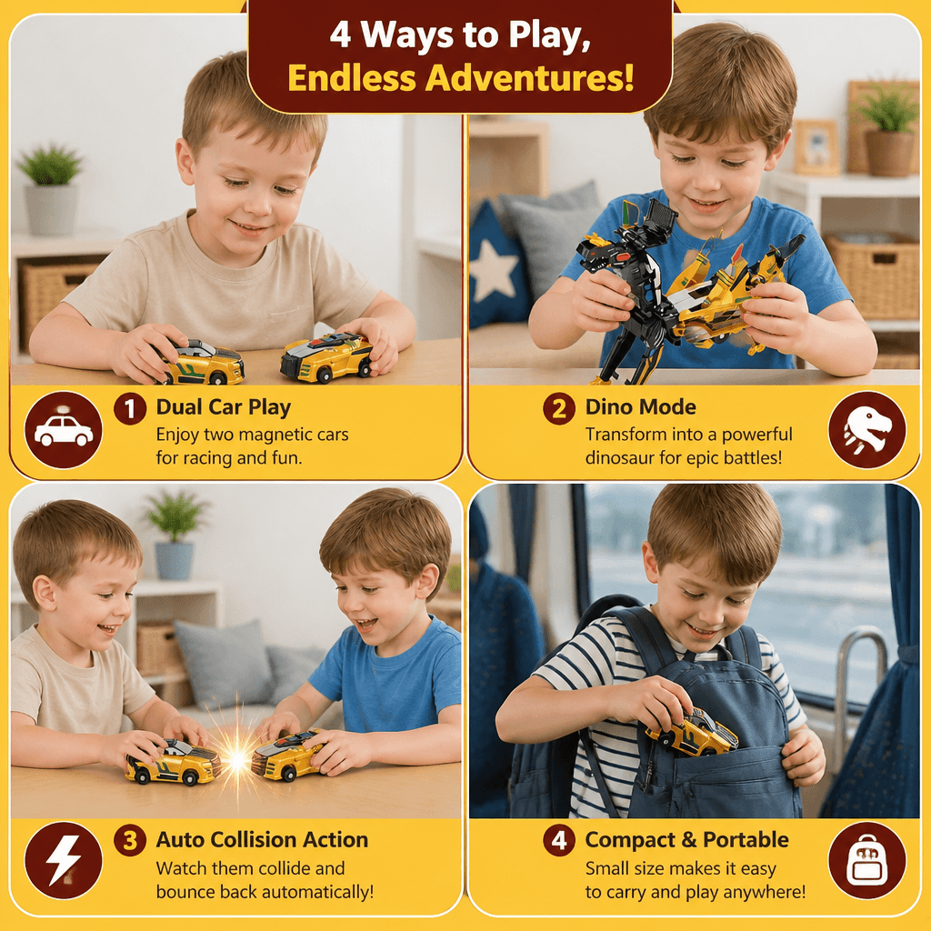 Montessoridays™ Magnetic Transforming Car Set