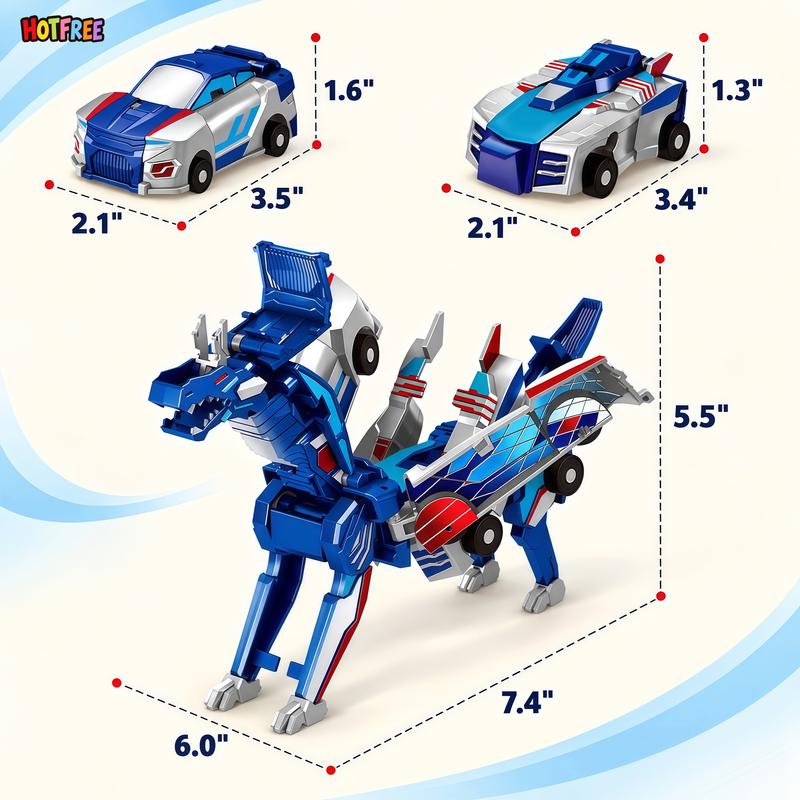 Dimensions of the blue car pair and combined winged creature