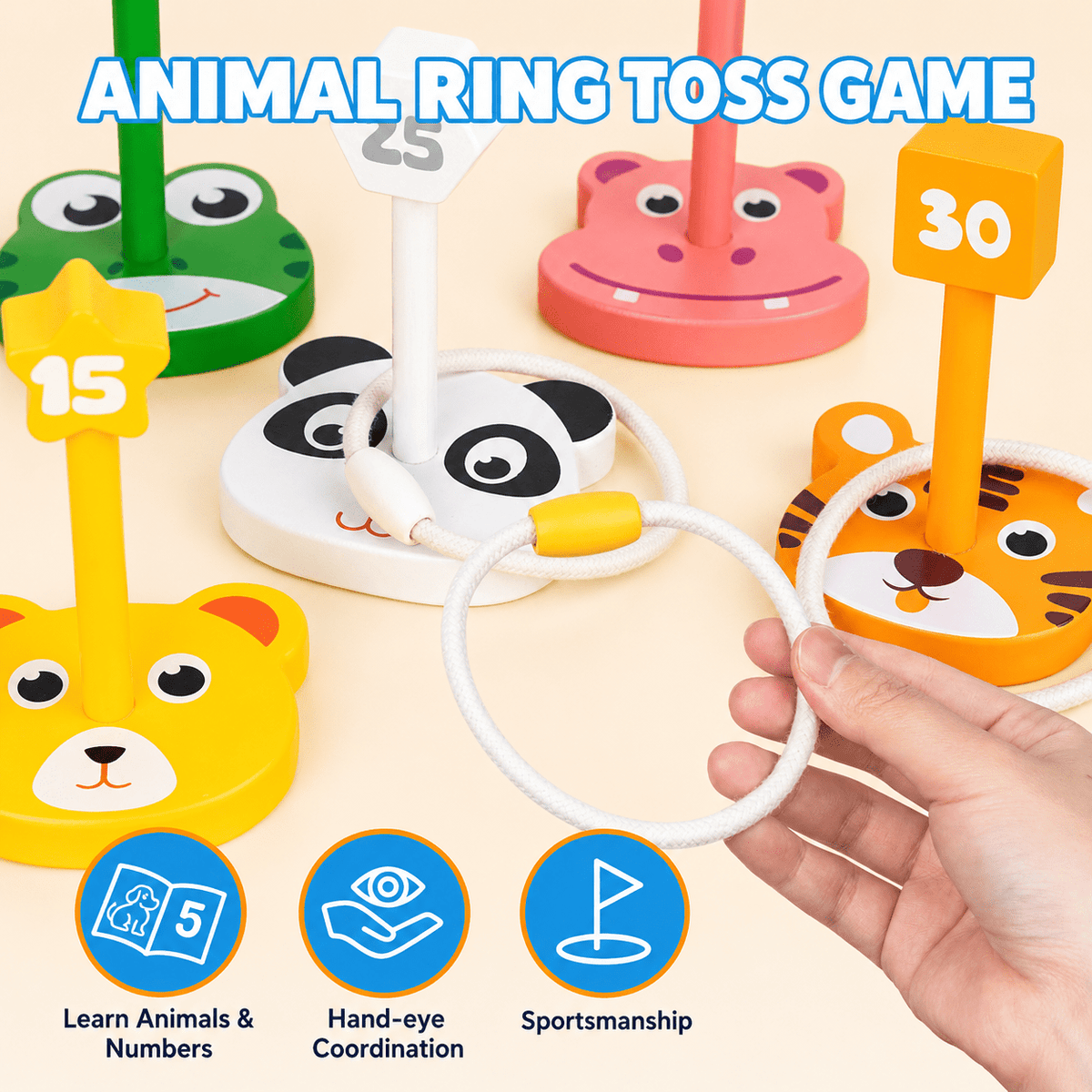 Montessoridays Outdoor Animal Ring Toss Kit — view 5