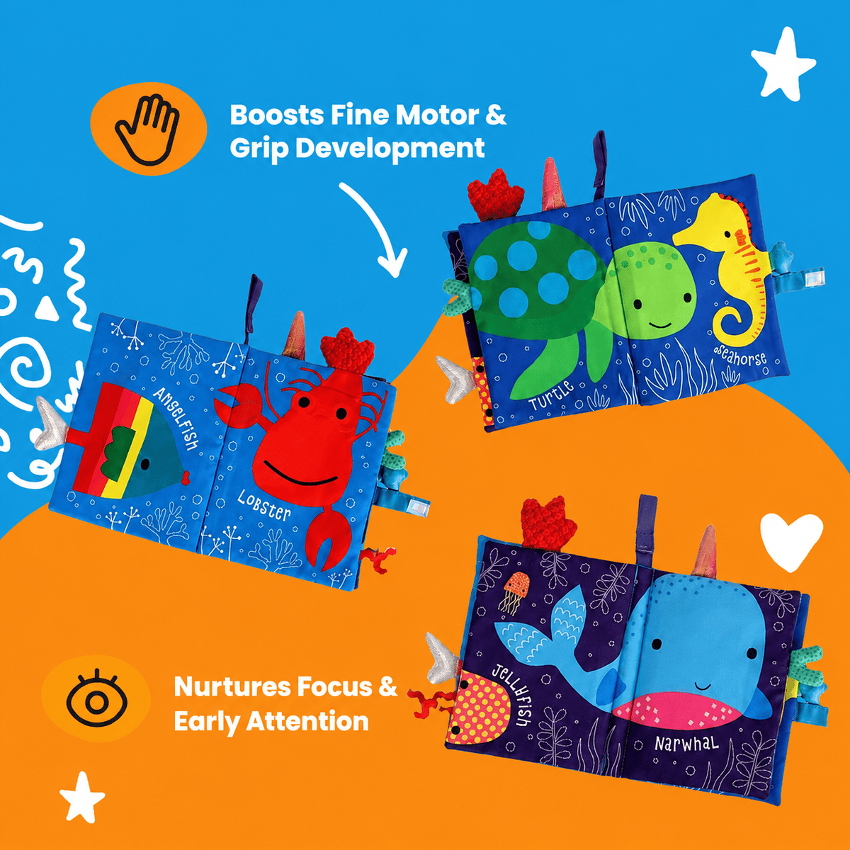 Montessoridays 3D Animal Tails Cloth Book — view 3