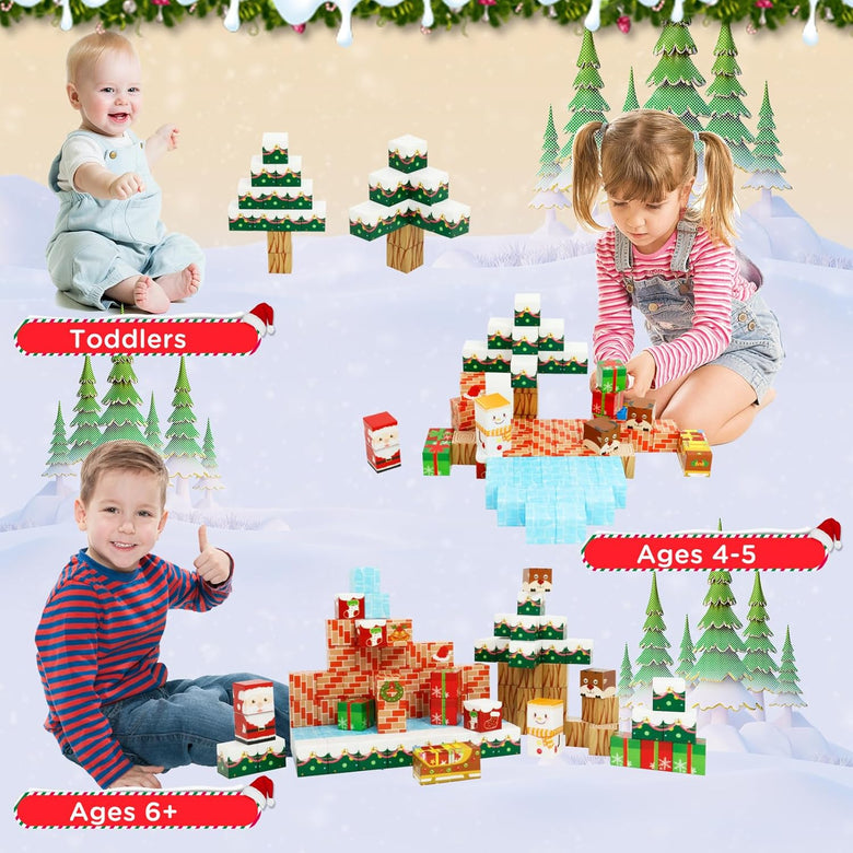 Montessoridays™ Christmas Magnetic Blocks — play and product details
