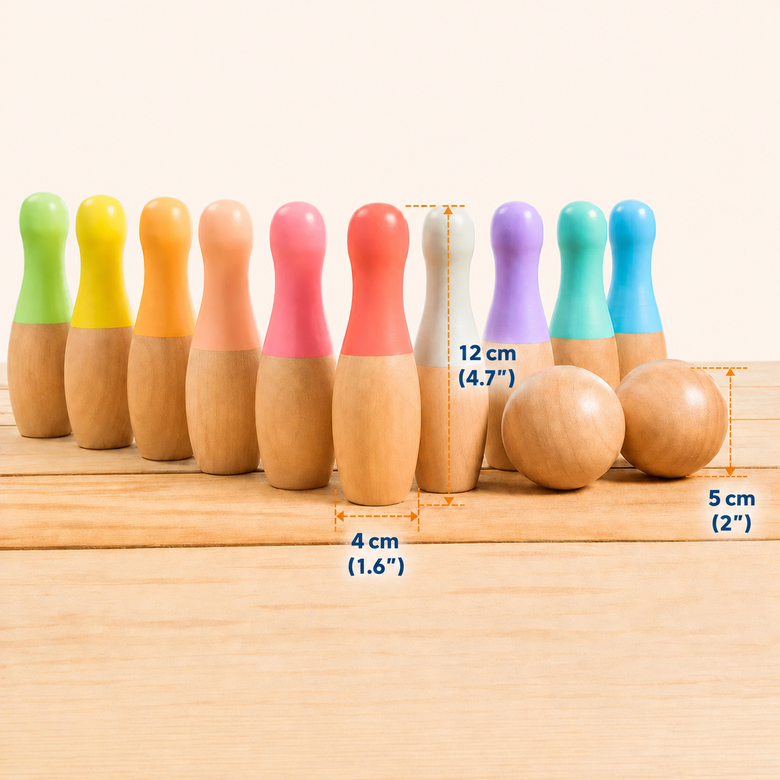 Set de Bolos de Madera Arcoíris Montessoridays™ — detalles del producto 2
