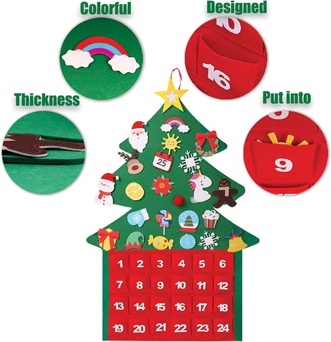 Montessoridays™ Felt Christmas Tree Advent Calendar — play and product details