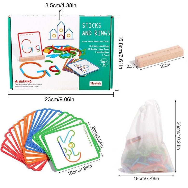 Montessoridays™ Sticks & Rings Pattern Builder — play and product details