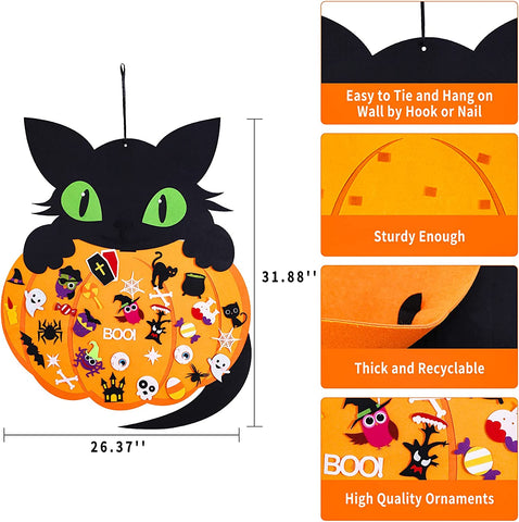 Gato de fieltro DIY de Halloween de Montessoridays™ — detalles de juego y producto