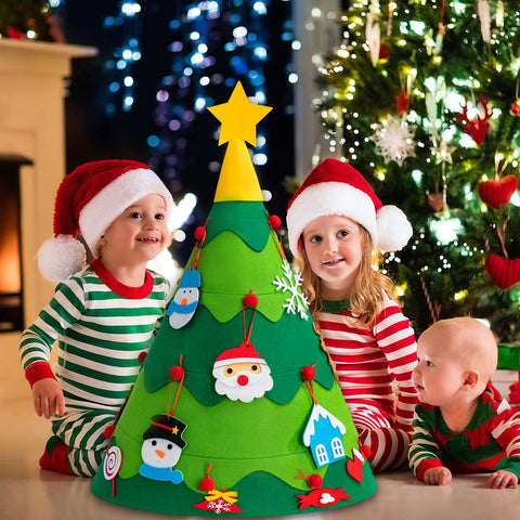Montessoridays™ Árbol de Navidad de fieltro 3D DIY — detalles de juego y producto