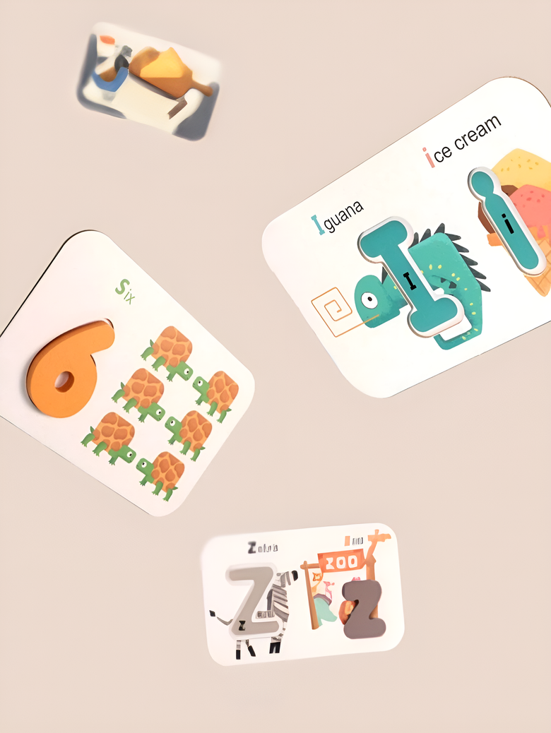 Montessoridays™ Alphabet & Number Wooden Flash Cards — play and product details