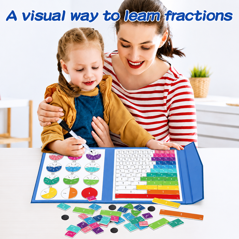 Juego de matemáticas de círculos y fichas magnéticas de fracciones Montessoridays™ — detalles del producto 2