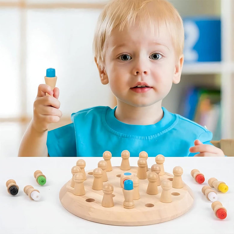 Ajedrez de Memoria de Color de Madera Montessoridays™ — detalles del juego y del producto
