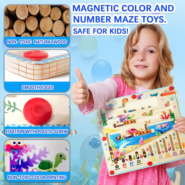 Tablero magnético de laberinto de colores y números Montessoridays™: detalles del juego y del producto