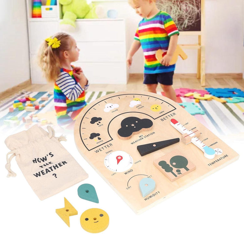 Estación meteorológica de madera Montessoridays™ — detalles del juego y del producto