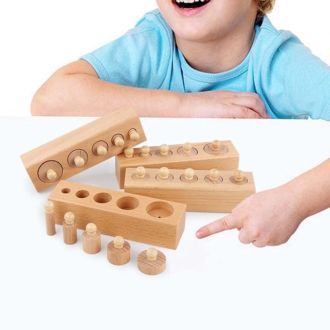 Montessoridays™ Wooden Cylinder Sensory Kit — play and product details