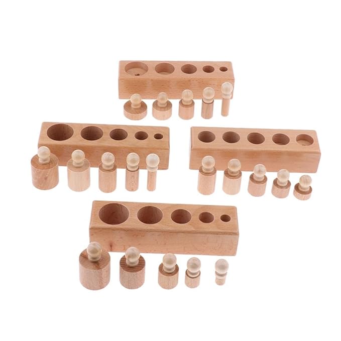 Montessoridays™ Wooden Cylinder Sensory Kit — play and product details