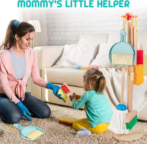 Montessoridays™ Kids Wooden Cleaning Set — play and product details
