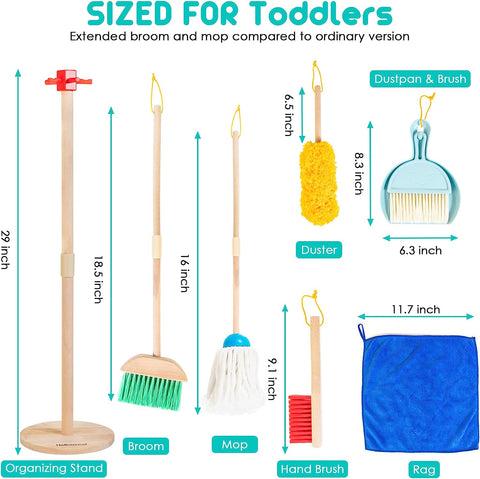 Montessoridays™ Kids Wooden Cleaning Set — play and product details