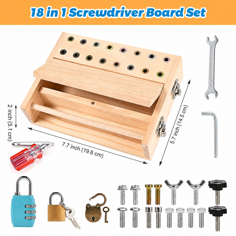 Juego de tablero de destornilladores Montessoridays™ 18 en 1 — detalles del producto 2
