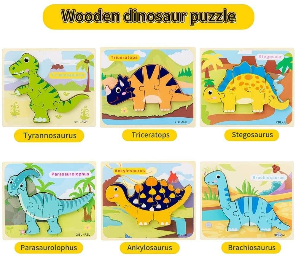 Montessoridays 3D Dinosaur Puzzles 6 PACK — view 2