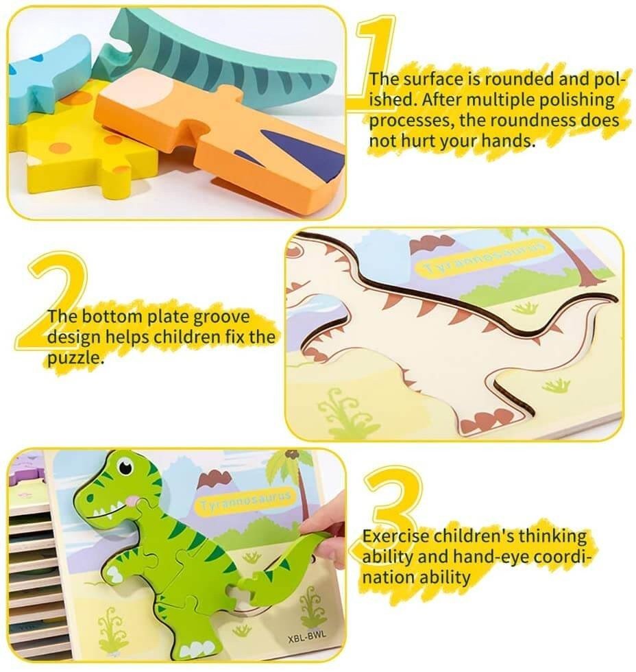 Montessoridays 3D Dinosaur Puzzles 6 PACK — view 4