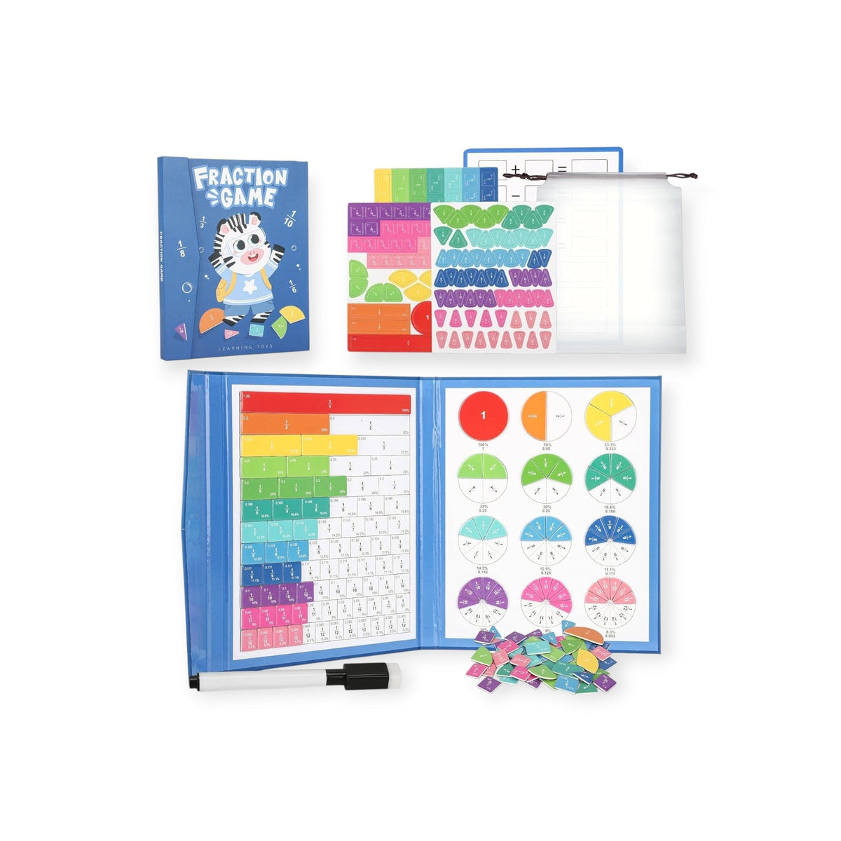 Magnetic Fraction Tiles & Circles Math Set — view 1