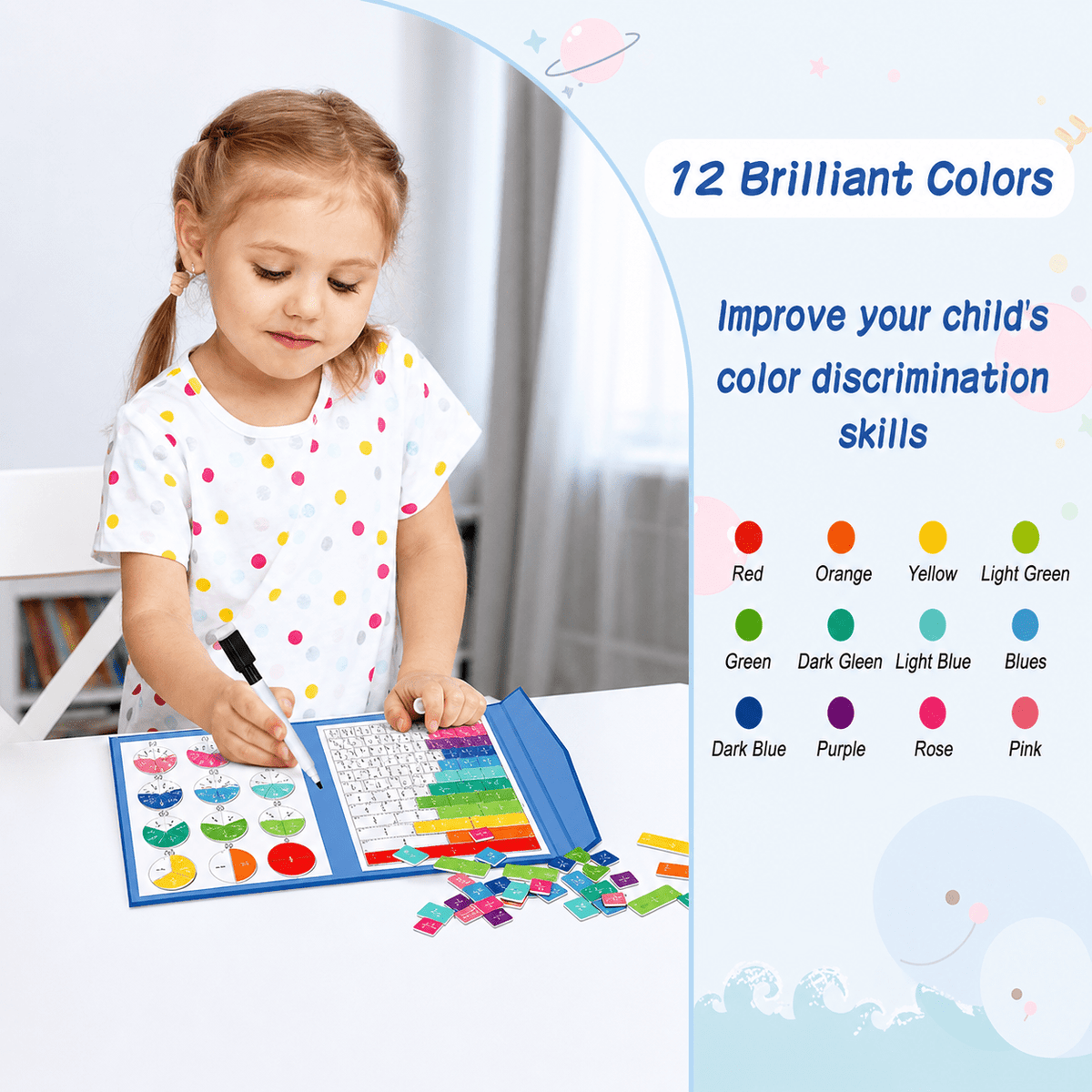 Magnetic Fraction Tiles & Circles Math Set — view 4