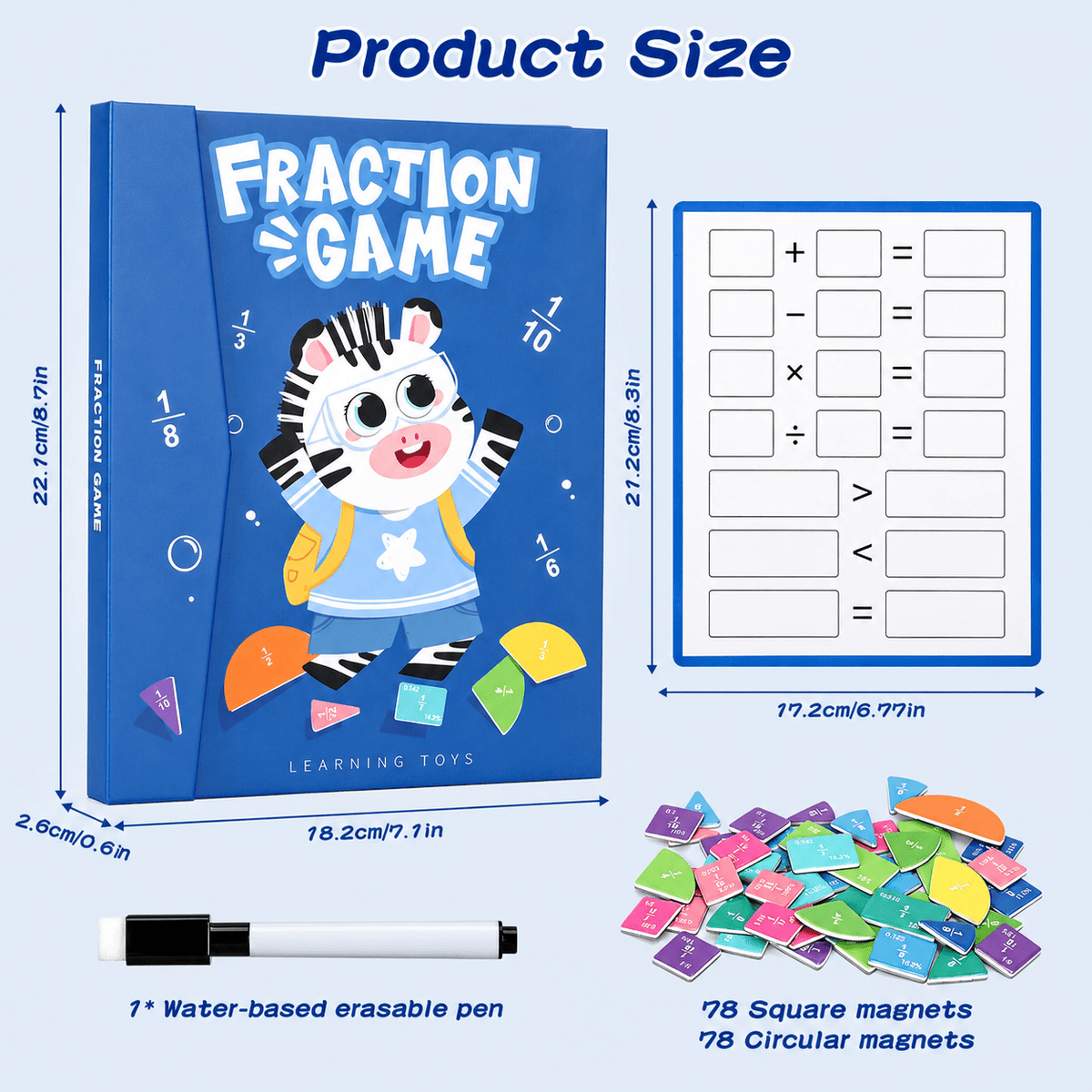Magnetic Fraction Tiles & Circles Math Set — view 5