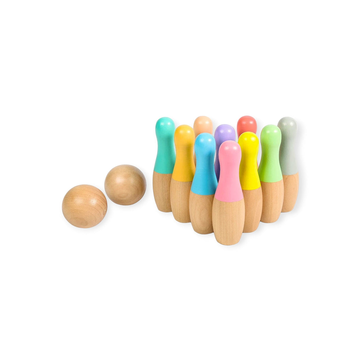 Montessoridays Rainbow Wooden Bowling Set — view 1