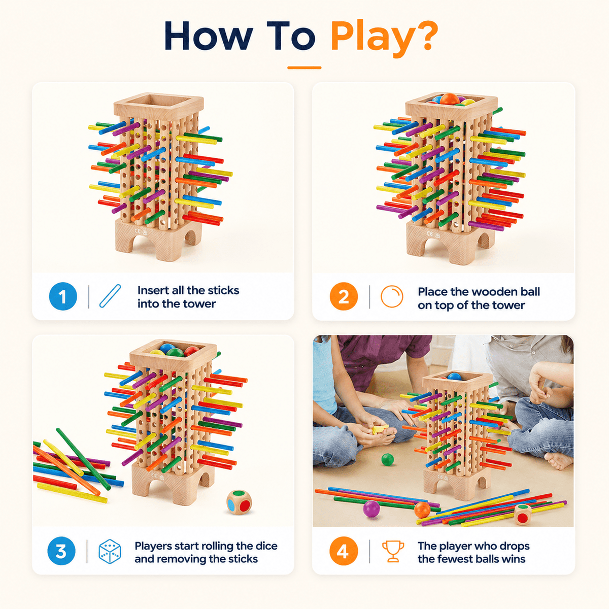 Montessoridays Stick Drop Tower Game — view 3